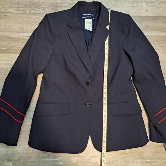 American Airlines Lands End Women’s Size 4 Navy Blue Blazer Wool Blend NEW NWT - Picture 8 of 13